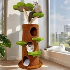 Image of XXL Cat Tree for Indoor Cats Large Adult Cat Climbing Tower Jumping Nap Platform