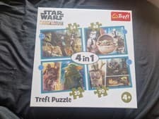 Image of STAR WARS THE MANDALORIAN Trefl Jigsaw Puzzle 4 in 1 NEW SEALED