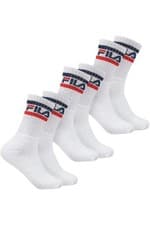 Image of FILA Men’s 3 Pack White Crew Socks Sports Gym Cushioned Branded Socks