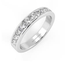 Image of Natural F/VS Round Diamond Channel Set Half Eternity Ring In Platinum