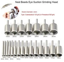 Image of 3-25mm Diamond Burr Grinding Bit Burr Polishing Concave Bead Shaping Rotary Tool