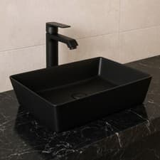 Image of RAK Feeling Rectangular Countertop Wash Basin 500mm Wide - Matt Black