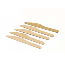 Image of Pack of 100 Wooden Biodegradable Compostable Disposable Knives (11cm) For Party