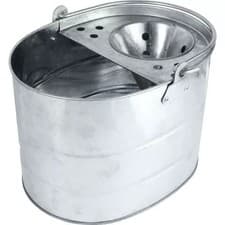 Image of 14L Galvanised Mop Bucket with Handle Strong Metal Heavy Duty Floor Cleaning UK