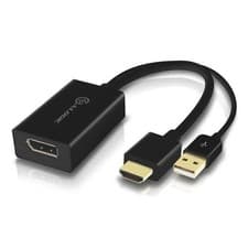 Image of ALOGIC HDMI Male to DisplayPort Female Adapter with USB Cable for Power - BLACK