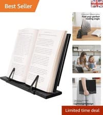 Image of Versatile Metal Cookbook Stand with 7 Adjustable Angles – Perfect for Cooking