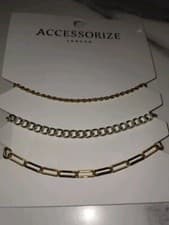 Image of Accessorize Mixed Metal Bracelet Set x 3 - New