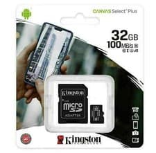 Image of Kingston Canvas Select Plus Micro SD Card 32GB, 64GB, 128 GB, 256GB