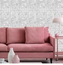 Image of Wallpapers fresco meander pale grey
