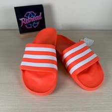 Image of Adidas Adilette Orange White Slides UK 8/9 BNWT Shower Pool Sandals
