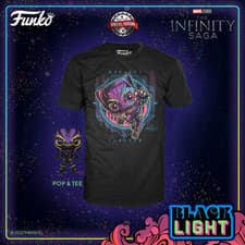 Image of Funko Pop Blacklight Black Panther Pop & Tee (Medium) - Free P&P