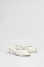 Image of Misspap Off White Heeled Mules Womens Party Heels