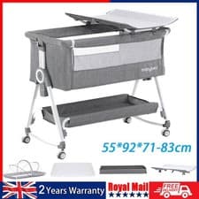Image of Baby Bedside Crib Sleeper Bassinet Safe Co-Sleeping Storge with Changing Table