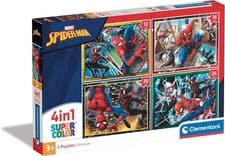 Image of Spiderman Puzzle 4 Jigsaws in 1 Box 12 16 20 24pc Puzzles