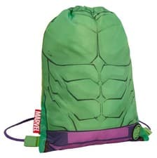 Image of Boys Marvel Hulk Drawstring Gym Bag Avengers Sports Swimming PE Kit Backpack