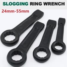 Image of Ring Slogging Wrench 45# Steel Rust Prevent Single Ring Box End Striking Spanner