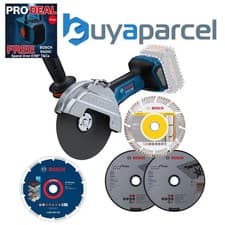 Image of Bosch GWS 18 V-180 P 180mm 18v Brushless Angle Grinder BITURBO 7" + 4 Blades
