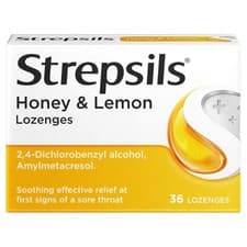 Image of Strepsils Honey and Lemon Sore Throat Lozenges 36 Total Sore Throat Relief