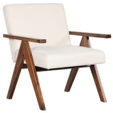 Image of COSTWAY Modern Accent Chair Linen Fabric Armchair w/ Soft Padded Cushion Beige