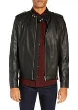 Image of new RRP £525 mens HUGO BOSS leather jacket slim lector size L chest 38-40  b2