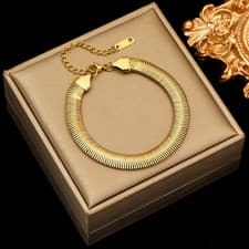 Image of 316L Stainless Steel Twisted Bracelet Bangles for Women Trendy 18K Gold Plated W