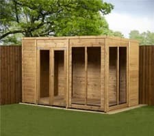 Image of Empire Pent Summerhouse Wooden Shiplap Tongue & Groove 10X6 Double Door 10ft x 6