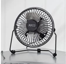 Image of Black Mini USB Desk Fan 4 by Pifco Portable Cooling Fan Office Bedroom Travel