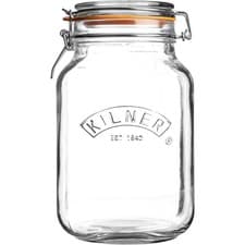 Image of Kilner 1.5L Square Clip Top Jar Glass Airtight Food Storage Preserving Container