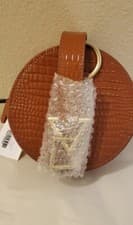 Image of Tara Zadeh Round Small Croco Bag Art Leather Brown/ Brass Buckle Hardware