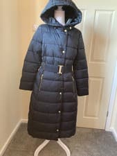 Image of Barbour International Trackline Quilt Coat Jacket Size 12 BNWT Longline RRP £269