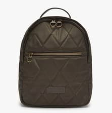 Image of Barbour Witford Quilted Backpack Rucksack Olive Green Vegan Faux Leather Straps