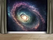 Image of Galaxy in Outer Space Cosmic Art Wallpaper Mural Removeable Washable Peel &Stick