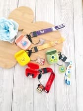 Image of Mickey Minnie Stitch Monster inc ear Airpods 1/2 Silicone Case Cover & Keychain