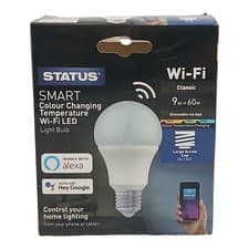 Image of STATUS Dimmable Smart Bulb Wifi Colour Changing Alexa Google 9w = 60w LED E27