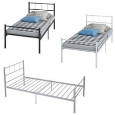 Image of Simple Budget metal bed Single bed Frame w/Mattress Option Bedroom Furniture