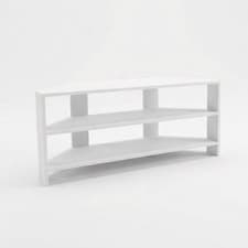 Image of White Corner TV Unit Modern Entertainment Unit Furniture, H45 x W110 x D36cm