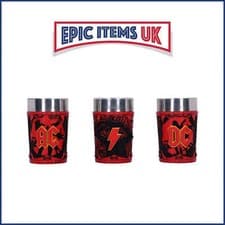 Image of AC/DC Officially Licensed Logo Set of 3 Shot Glass Set 8.7cm - IN STOCK