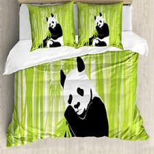 Image of Animal Duvet Cover Panda in Bamboo Forest