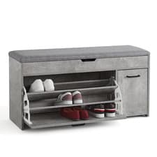 Image of Mondeer Shoe Bench Shoe Cabinet with Seat Cushion Storage and Flip-up Drawer
