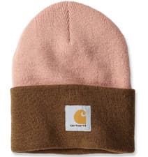 Image of Carhartt 106065 AH6065 Knit Two Tone Beanie Hat Cuffed Brown BNWT