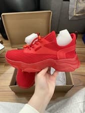 Image of Steve Madden Match-K Red Fabric Trainers