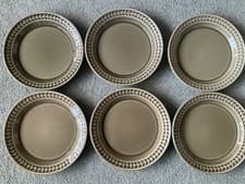 Image of PORTMEIRION BOTANIC GARDEN HARMONY PLATES SET X 6 LUNCHEON SALAD MOSS GREEN NEW