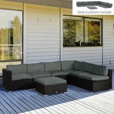 Image of Replacement Cushions for Rattan Furniture, 7 Seat Cushions and 7 Back Cushions