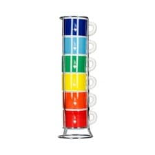Image of 8002617028639 Bialetti Color - Set of 4 Espresso Cups with Stand - Multicolor Bi