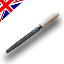Image of 6" 150mm Half Round File Bastard Engineers File (with Wooden Handle fitted)