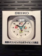 Image of 1998 Nagano Olympics Seiko Travel Alarm Clock KR500W Original Box