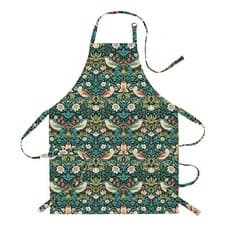 Image of William Morris Strawberry Thief Dark Green Acrylic Apron