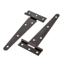 Image of Black Finish Tee Hinges Gate Shed Door Cabinet T Hinge 100mm -600mm