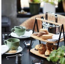 Image of Serving tray, bamboo/black, 28x20 cm