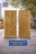 Image of 6FT Featheredge Garden Gate Wooden Pressure Treated Garden Gates Multiple Widths
